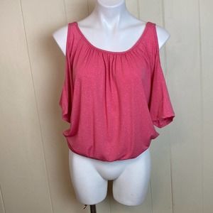 Boston Proper Cold Shoulder Glittery Top Medium Britney Spears Y2K Party